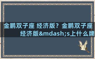 金鹏双子座 经济版？金鹏双子座经济版—s上什么牌